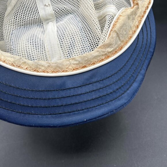 Vintage Volkswagen Mesh Short Brim Adjustable White And Blue Hat, with Pompom - Picture 8 of 9